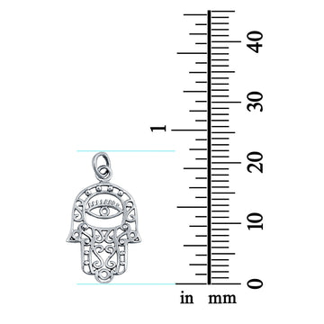Hamsa All Seeing Eye Pendant Charm 925 Sterling Silver